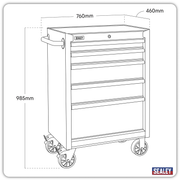 Sealey Superline PRO Rollcab Tool Chest 5 Soft Close Drawers 680mm