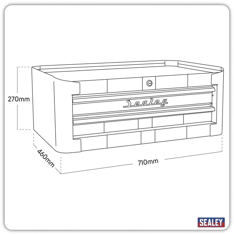 Sealey Premier Tool Chest 2 Drawer Retro Style 710x460x270mm Blue