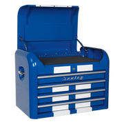 Sealey Premier 4 Drawer Tool Chest - Retro Blue with White Stripes