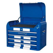 Sealey Premier 4 Drawer Tool Chest - Retro Blue with White Stripes