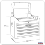 Sealey Premier 4 Drawer Retro Topchest Tool Chest 700mm Size