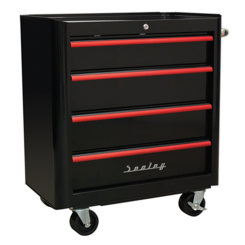 Sealey Premier Retro Style Rollcab 4 Drawer Tool Chest - Black/Red