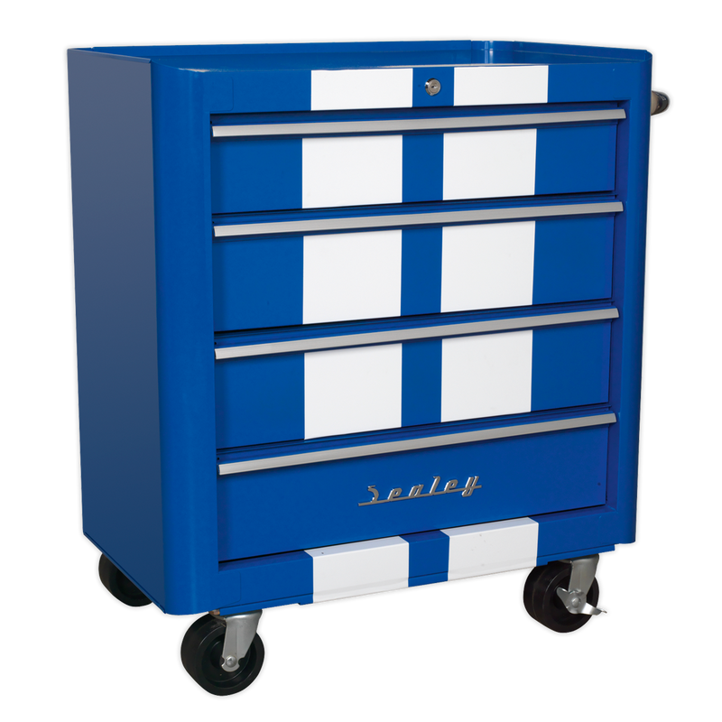 Sealey Premier Retro Style Rollcab 4 Drawer Blue 796x460x820mm