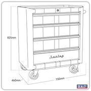 Sealey Premier Retro Style Rollcab 4 Drawer Blue 796x460x820mm