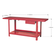 Sealey Steel Workbench AP3020 2m with Drawer & 900kg Capacity