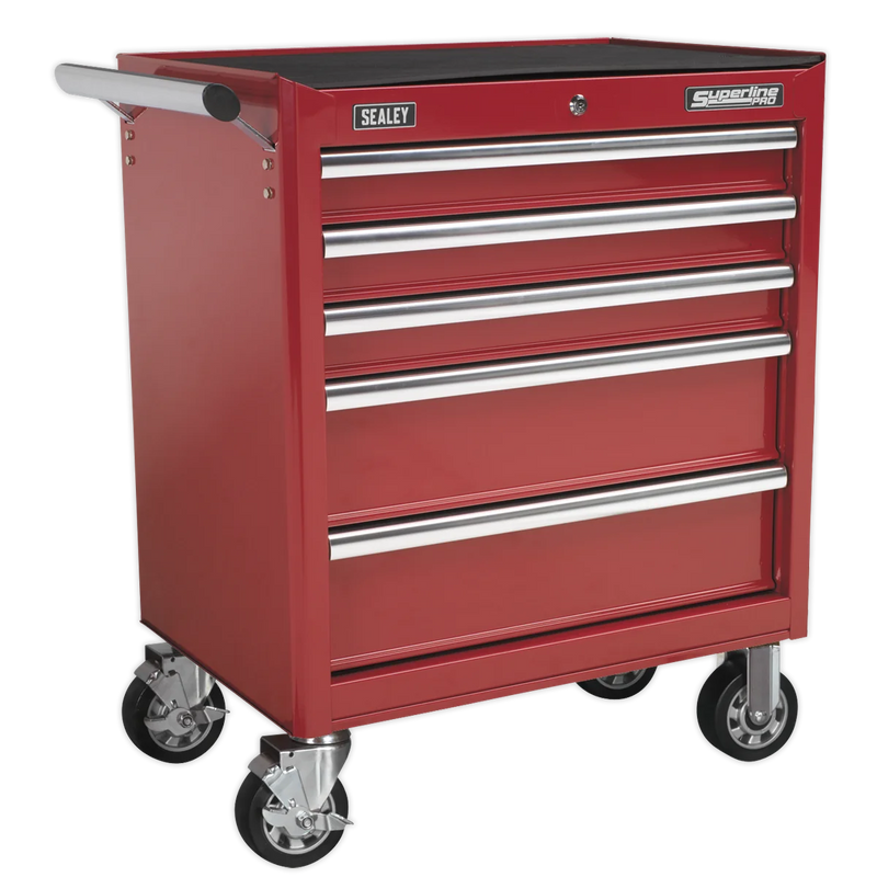 Sealey Superline PRO Rollcab 5 Drawer Tool Chest - Black 758x461x854mm