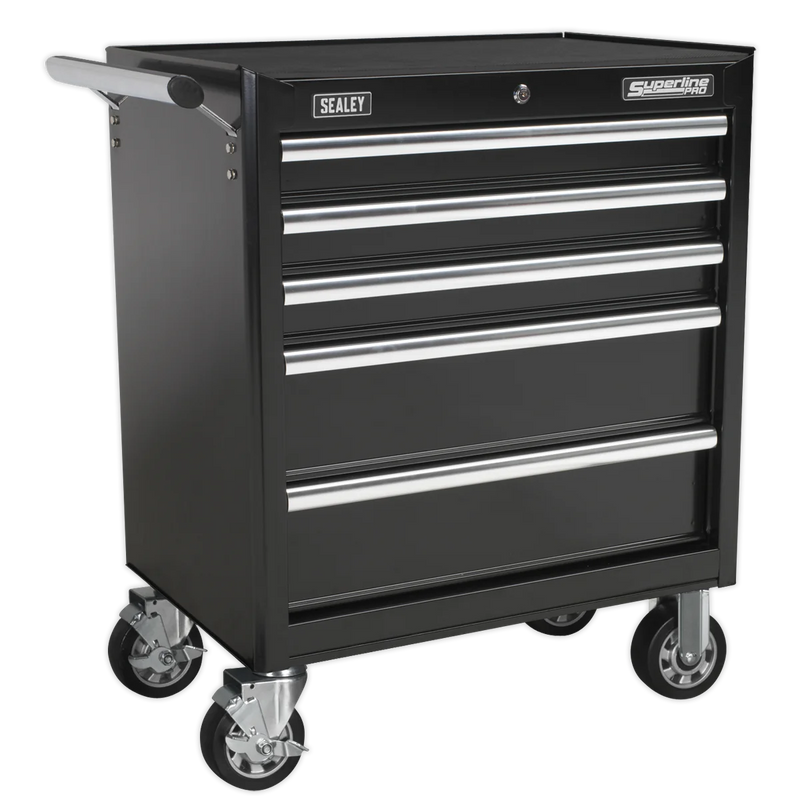 Sealey Superline PRO Rollcab 5 Drawer Tool Chest - Black 758x461x854mm
