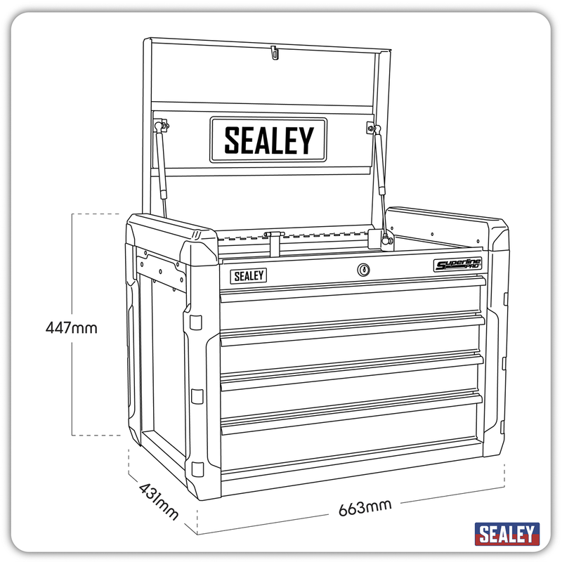 Sealey Superline PRO Tool Chest 4 Drawer AP3401 663x431x447mm