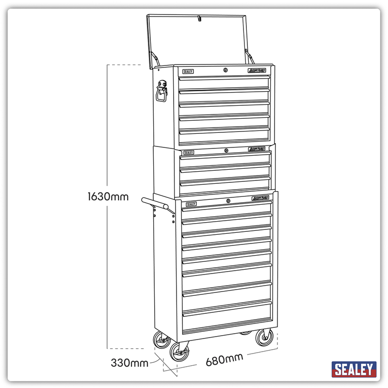 Sealey American PRO Tool Chest Combination 16 Drawer - 680x330x1630mm