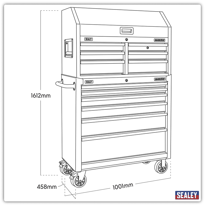 Sealey Superline PRO Tool Chest AP36BESTACK 12 Drawer with Power Bar