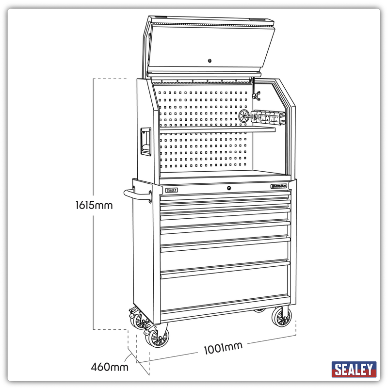 Sealey Superline PRO Tool Chest Hutch & Rollcab 915mm 6 Drawer