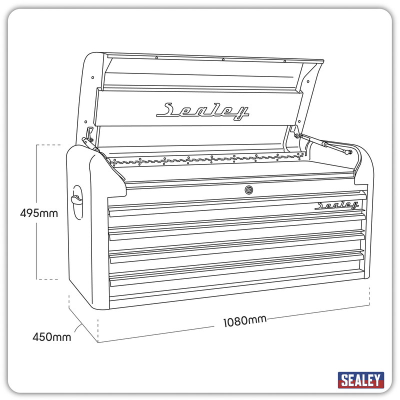 Sealey Premier Retro Style Tool Chest 4 Drawer Black 1080mm
