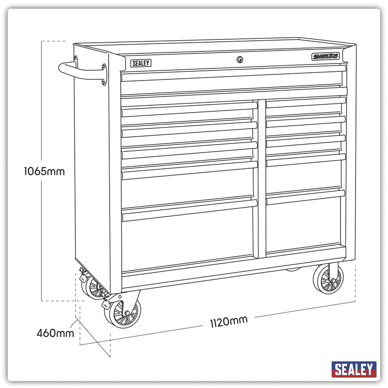 Sealey Superline PRO Tool Chest Rollcab 1041mm with 11 Soft Close Drawers
