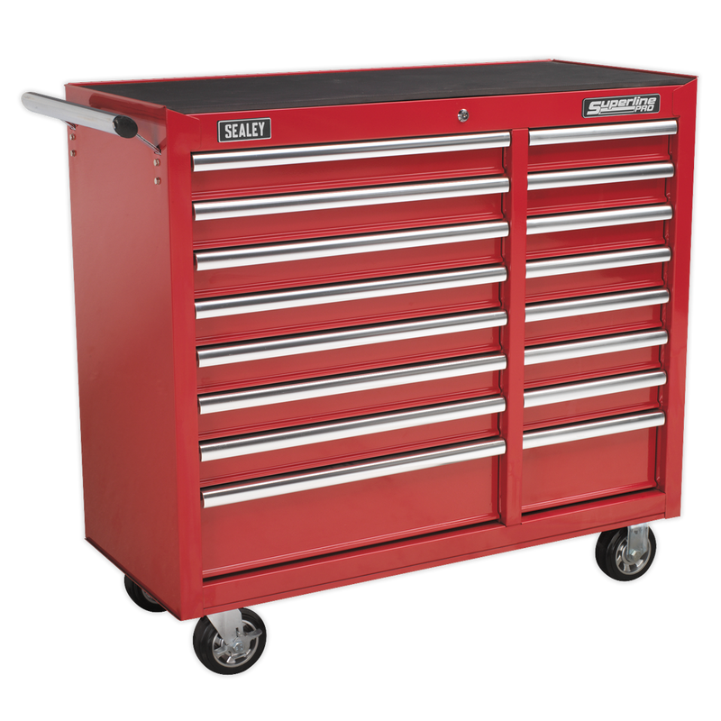 Sealey Superline PRO 16 Drawer Tool Chest Rollcab 1122mm Black