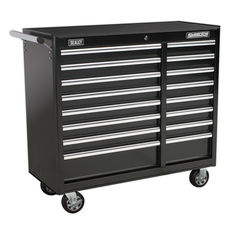 Sealey Superline PRO 16 Drawer Tool Chest Rollcab 1122mm Black