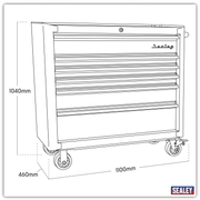 Sealey Premier Black Retro Rollcab 6 Drawer Tool Chest - 1176mm Size
