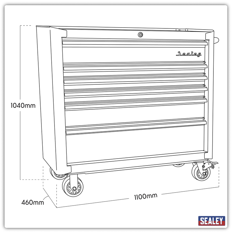 Sealey Premier Black Retro Rollcab 6 Drawer Tool Chest - 1176mm Size