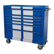 Sealey Premier Wide Rollcab Tool Chest 6 Drawers - Blue/White Stripes