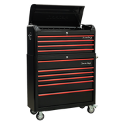 Sealey Premier Retro Style Wide Topchest & Rollcab 10 Drawer - Black