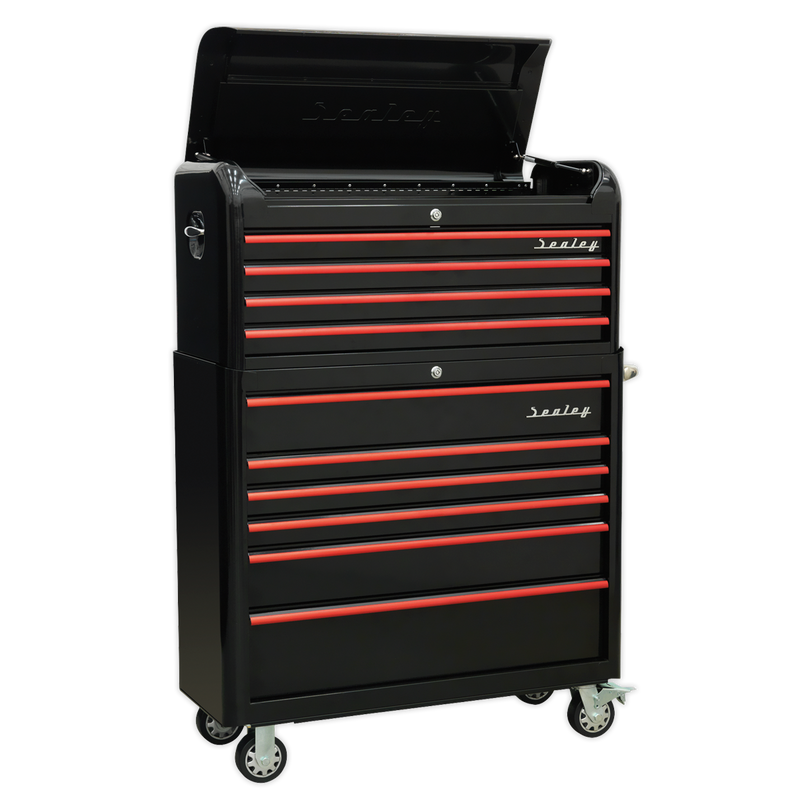 Sealey Premier Retro Style Wide Topchest & Rollcab 10 Drawer - Black