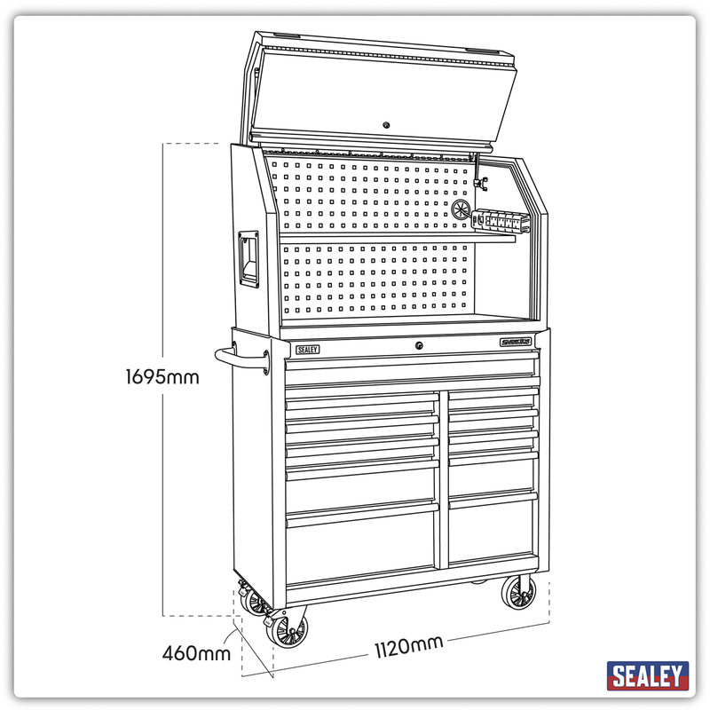 Sealey Superline PRO Tool Chest Hutch & Rollcab 1120mm 11 Drawer