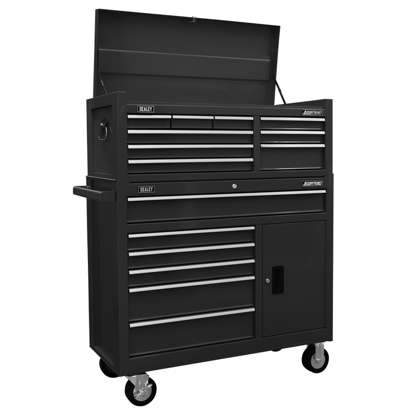 Sealey American PRO Topchest & Rollcab Combination 15 Drawer - Black