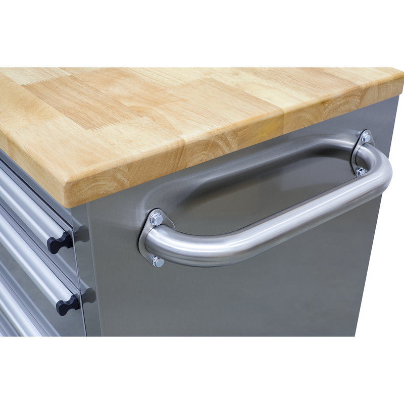 Sealey Premier Mobile Tool Cabinet 4 Drawer Stainless Steel 1290mm