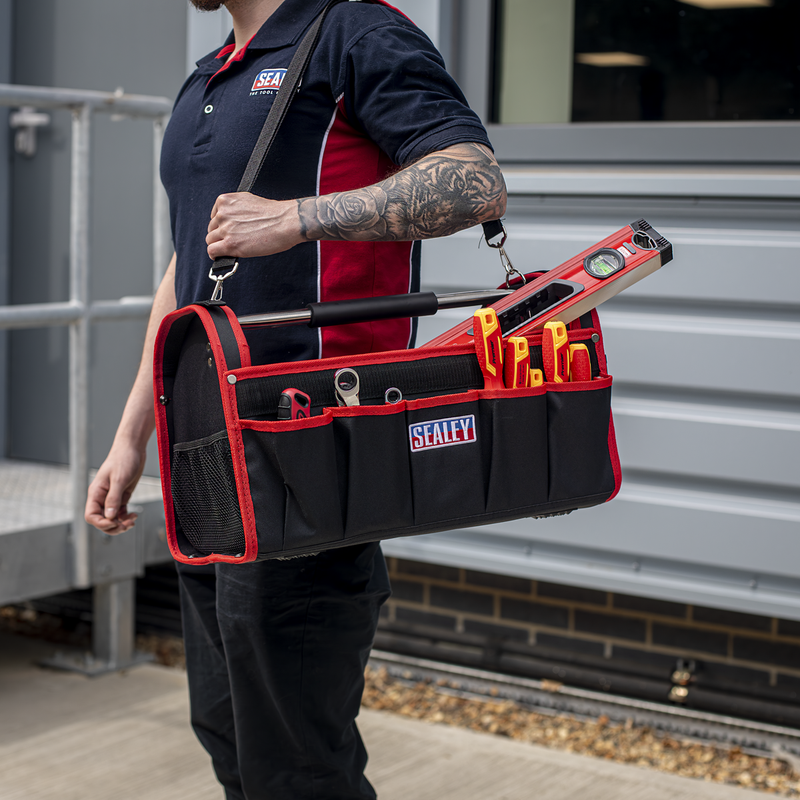 Sealey Open Tool Storage Bag 500mm with 14 Pockets