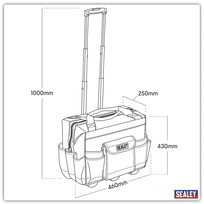 Sealey Heavy-Duty Tool Storage Bag on Wheels 450mm