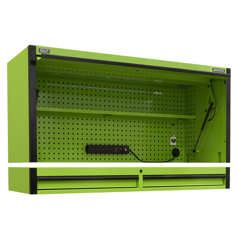Sealey Superline PRO Tool Chest Black Edition Hutch & 2 Drawer Riser 1549mm