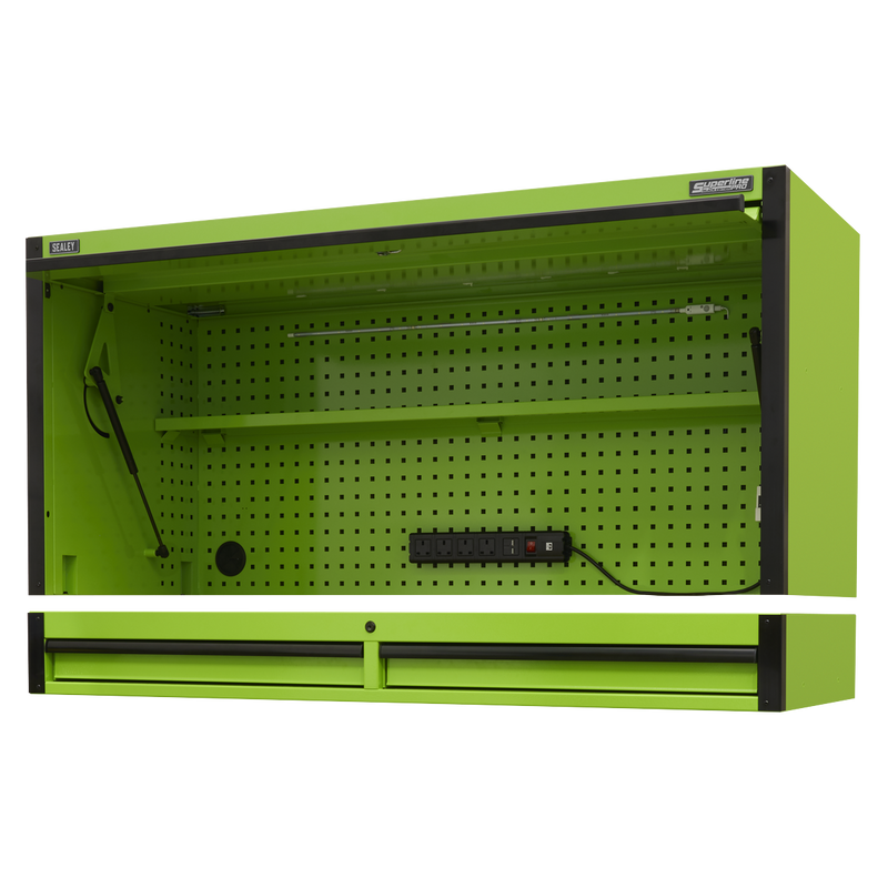 Sealey Superline PRO Tool Chest Black Edition Hutch & 2 Drawer Riser 1549mm