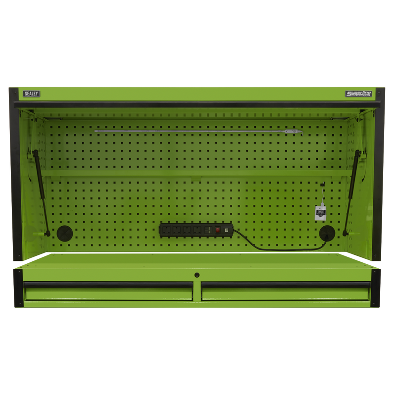 Sealey Superline PRO Tool Chest Black Edition Hutch & 2 Drawer Riser 1549mm