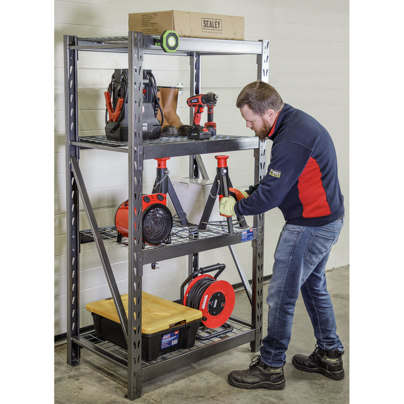 Sealey Heavy-Duty Racking Unit 2560kg Capacity 4 Mesh Shelves