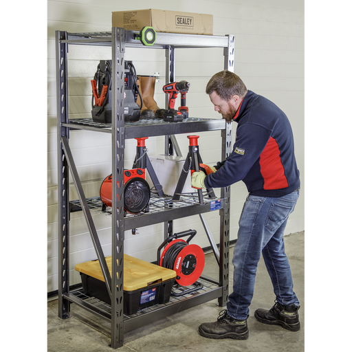 Sealey Heavy-Duty Racking Unit 2560kg Capacity 4 Mesh Shelves