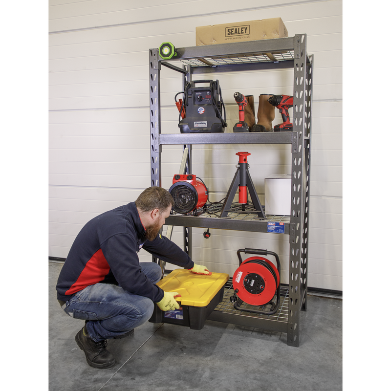 Sealey Heavy-Duty Racking Unit 2560kg Capacity 4 Mesh Shelves