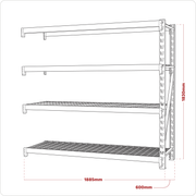 Sealey Heavy-Duty Racking Extension Pack 640kg Capacity
