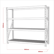 Sealey Heavy-Duty Racking Unit 640kg Capacity 2560kg Total