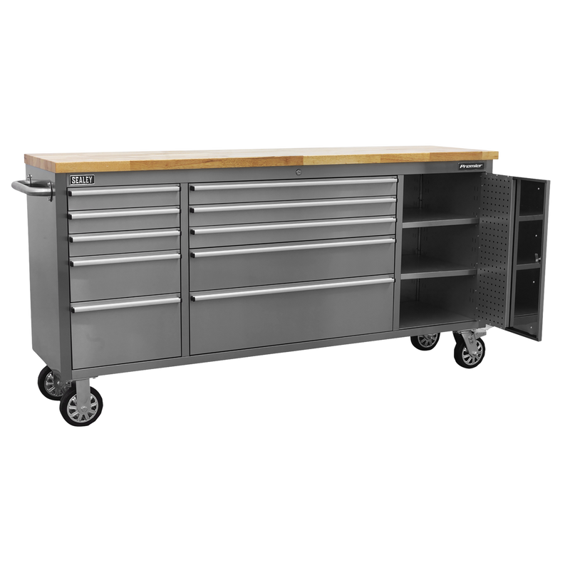 Sealey Premier Mobile Tool Cabinet AP7210SS 10 Drawer Stainless Steel
