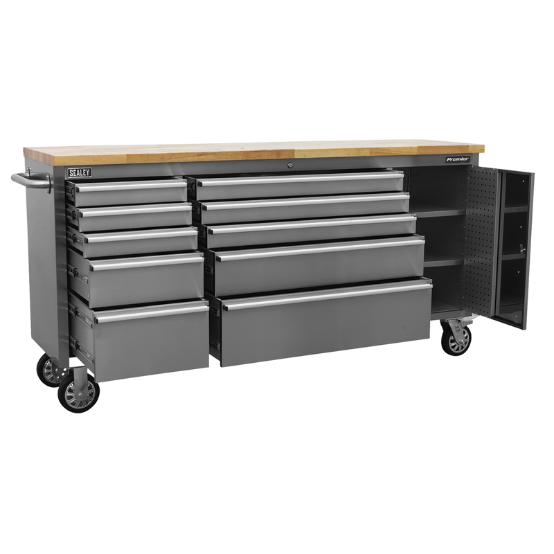 Sealey Premier Mobile Tool Cabinet AP7210SS 10 Drawer Stainless Steel