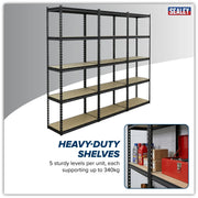 Sealey Racking Unit Set of 3 - 5 Shelves, 340kg Capacity Each