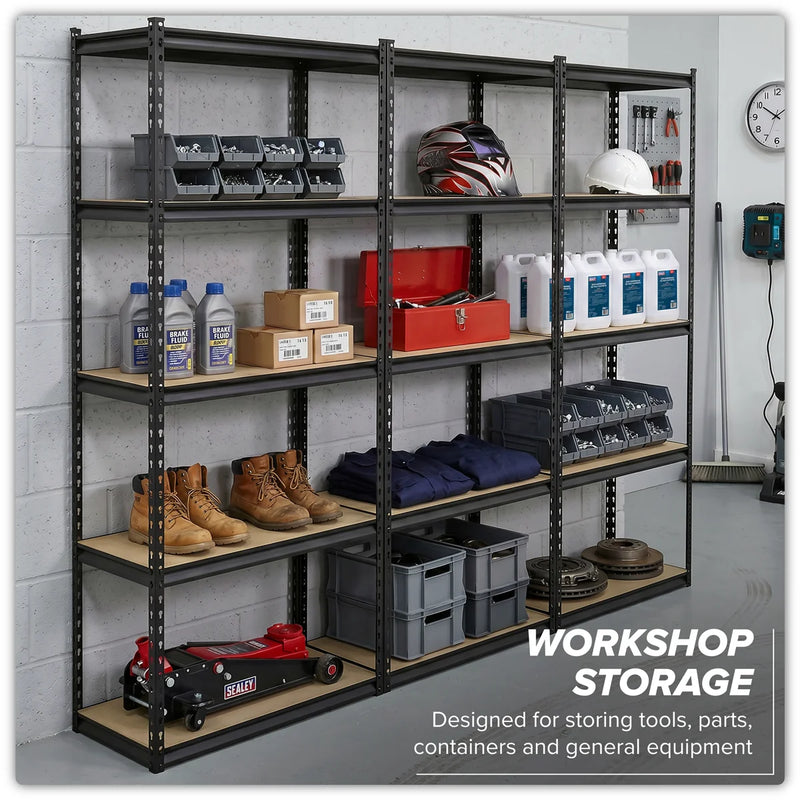 Sealey Racking Unit Set of 3 - 5 Shelves, 340kg Capacity Each