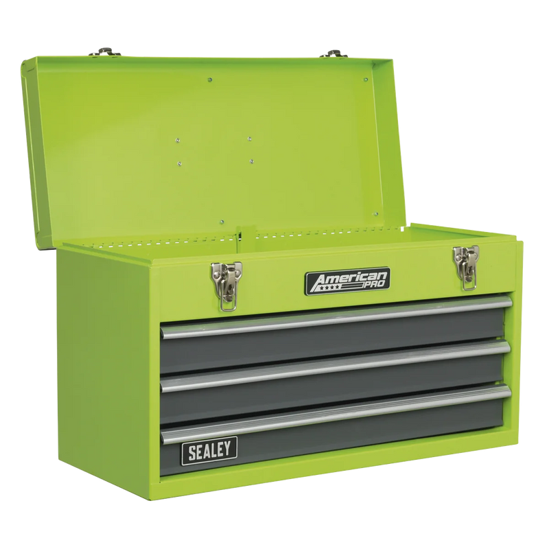 Sealey American PRO Tool Chest 3 Drawer Green/Grey 513x225x300mm