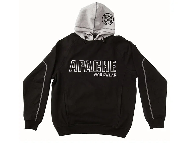 Apache Hooded Sweatshirt Black/Grey - L (41/43in) - APHOODSWEATBLK