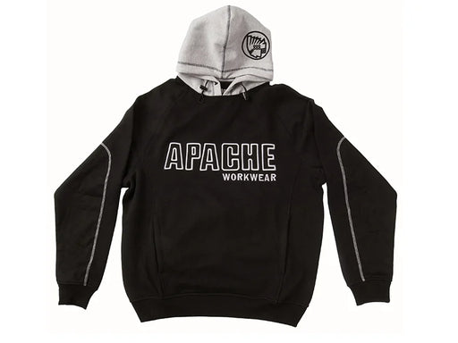 Apache Hooded Sweatshirt Black/Grey - L (41/43in) - APHOODSWEATBLK