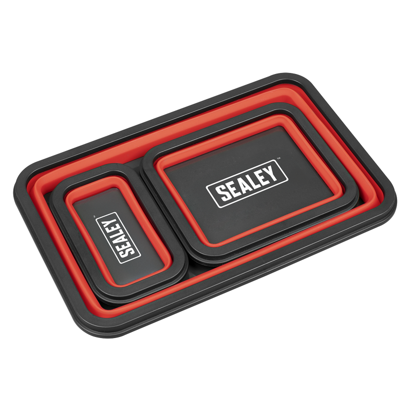 Sealey Parts Tray Collapsible Magnetic Set of 3 - Various Sizes
