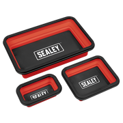 Sealey Parts Tray Collapsible Magnetic Set of 3 - Various Sizes