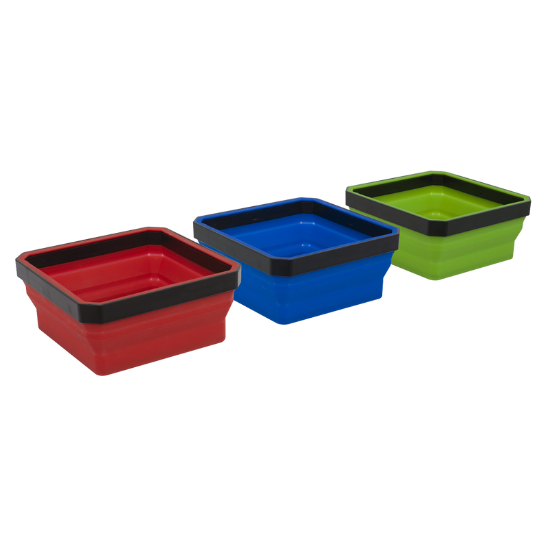 Sealey Collapsible Magnetic Parts Tray Set 110mm x 110mm
