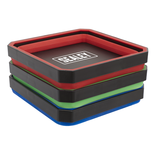 Sealey Collapsible Magnetic Parts Tray Set 110mm x 110mm