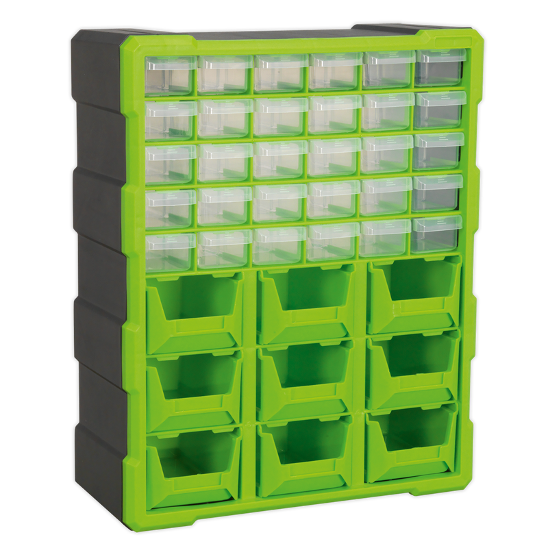 Sealey Cabinet Box 39 Drawer - Green/Black 380x160x475mm