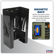 Sealey Magnetic Glove Dispenser - Black, 155 x 95 x 255mm
